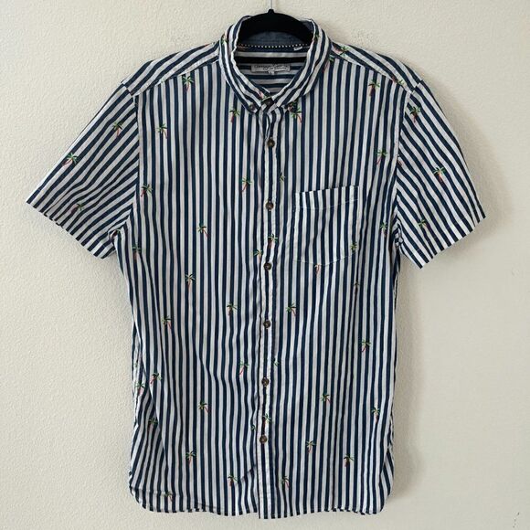 Sovereign Code Short Sleeve Cali Palm in Navy Size Large - Picture 3 of 14